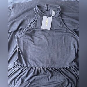 WOOSEA Women's Hight Neck Sleeveless Evening Cocktail Long Dress